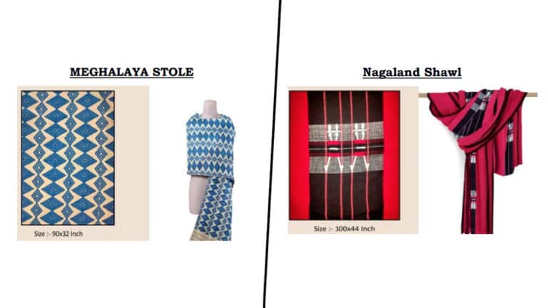 What are Meghalaya stoles and Nagaland shawls?
