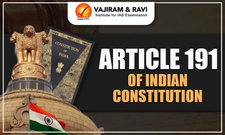 Article 191 of Indian Constitution