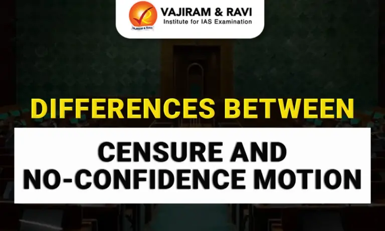 Differences Between Censure and No-Confidence Motion