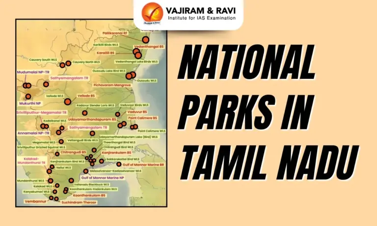 National Parks in Tamil Nadu Map