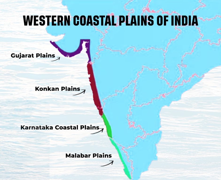 The Western Coastal Plain of India Map