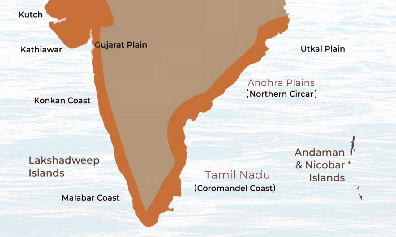 The Coastal Plain of India Map