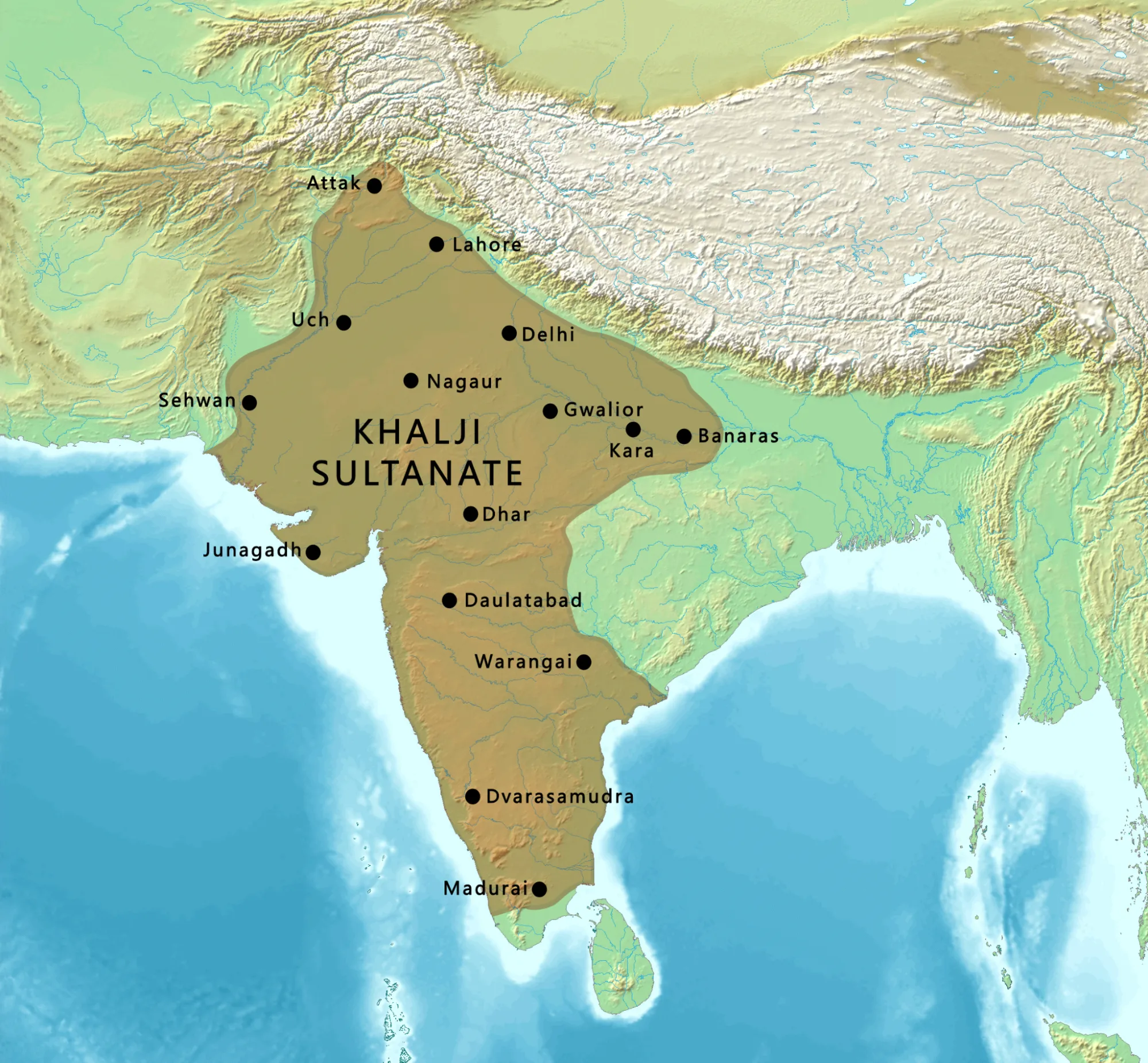 Khilji Dynasty Map