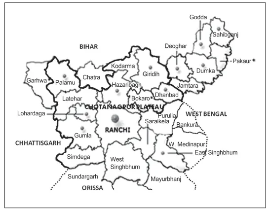 Location and extent of the Chotanagpur Plateau