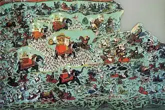 Painting depicting Battle of Haldighati