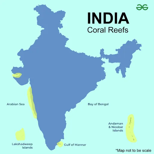 Distribution of Coral Reefs in India